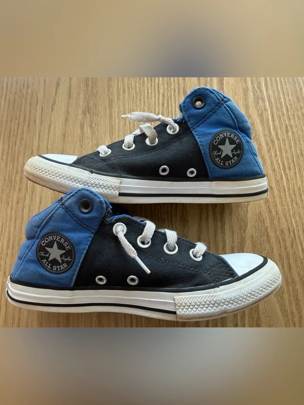 Converse Kids Black and Navy  Mid-Top Sneakers